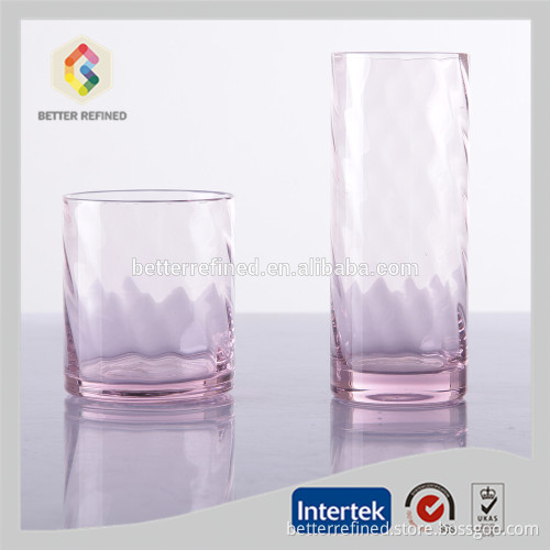 Hand Made Pink HB Water Glasses